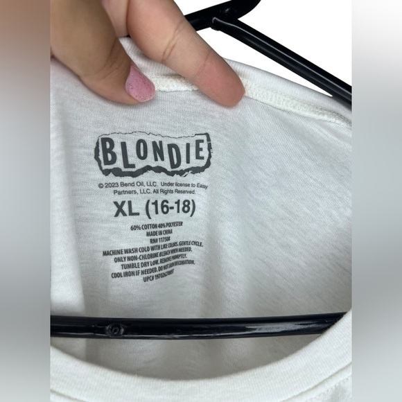BLONDIE Concert T-Shirt XL 16-18 White Top DEBBIE HARRY Band Grunge Punk Disco - Picture 5 of 8